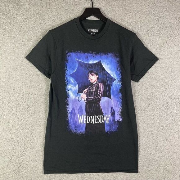 Wednesday Addams T-Shirt Adult‎ Small Black TV Show Short Sleeve Unisex - Picture 2 of 10